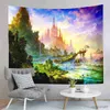 Tapestries Fantasy Castle Tapestry River Forest Tapestry Fairy Tale World Tapestry Home Living Room Dorm Bedroom Aesthetics Tapestries R230812