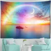 Tapisseries Rainbow Sunset Landscape Tapestry View Home Living Room Art Deco Hängande hippie R230812