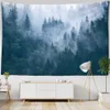 Tapices Foggy Forest Tapestry Decoración del hogar Muro colgante Hippie Bedspread Art Home Decor R230812