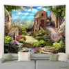 Tapestries Beautiful Ancient Architecture Print Wall Hippie Tapestry Fabric Home Decor Wall Rug Carpets Hanging Big Couch Blanket R230812