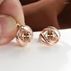 Hoop oorbellen Vintage groen paars gele zwart blauwe steenronde voor vrouwen Rose Gold kleur klein oor buckle bruiloft sieraden cadeau