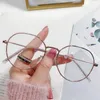 Sunglasses Fashion Round Frame Blue Light Blocking Glasses Cute Heart Alloy Metal Women Computer Eyes Protection Spectacles