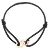 Strand Love Wrap Gold/Sliver/Rose Stainless Steel Bracelets Double Heart Charms Year 9 Color Silicone Rope Cuff Jewelry