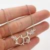 Everfast 10pc/Lot Chemistry Flower Molecule Pendants Maxi Colar 간단한 스테인레스 스틸 초커 목걸이 여자 부부 사랑 선물