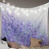 Tapestries Fantasy Flower Lavender Plant Purple Wall Tapestry Hemväggdekor Tapestry Cover Beach Handduk Picknickmatta Yoga Mat R230812