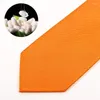 Bow Ties High Quality Fashion Men's Business 8cm Orange Silk Necktie Wedding Designers Brand Tie For Men With Gift Box