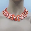 Choker sehr exquisit/schön. Hochwertige natürliche Korallen-/Perlenkette. Frauen Jubiläum klassischer Schmuck 46 cm