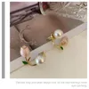 Hanger kettingen Zuid -Korea Pearl Earring Studs mode oorbellen vrouwen dames legering sieraden bloem mevrouw bezaaid klein