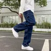 Jeans pour hommes hommes large jambe hip hop pantalon de jean street streetboard décontracté décontracté.
