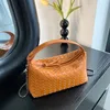 wholesale ladies shoulder bags 8 colors simple classic hand-woven chain bag western style thick leather handbag solid color fashion mobile phone coin purse 8066#