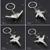 Keychains Lanyards Aircraft Key Chain Combat Plan Model Car Key Ring Creative Metal Fighter Pendant Accessories Boy Man's Favorite Exquisite Gift