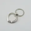 Keychains 10st/Lot Blank Sublimation Heart Shape Metal Key Chain Bag Hängsel Anpassade tryck PO OPP Packing K6