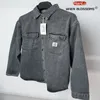 Herrjackor koreansk mode denim bomullsskjorta långärmad svart blå droppe axelfickor cowboy rockar lösa casual last jeans jacke 230811