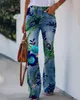 Женские джинсы Faux Liggning Peacock 3D Print Y2K Blue Jeggings Plus Size Случайные карандашные брюки Прямые джинсы для ног 230811