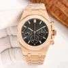 Mens Business Fashion Casual Watches end electroplating Designer watches42mm Quartz movementchronograph watch Stainless steel folding buckle sapphire mirror