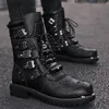 Boots High Top Men Fashion Street Style Motorcycle