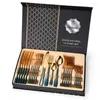 Set di stoviglie set di posate da tavolo in oro verde set da posate 24pcs in acciaio inossidabile forchette coltelli per cucchiai cucina cucchiaio regalo per le vacanze