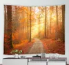 Tapestries Forest Nature Rural Tapestry Home Landscape Wall Art Mural Filt Yellow Red Maple Autumn Tapestry R230812