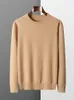 Men's Sweaters Zocept 100% Merino Wool Sweater Men's Round Neck Thickened Tops Autumn Winter Soft Warm Casual Solid Color Knitted Pullover 230811