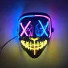 Maski imprezowe Halloween Luminous Face Mask LED LED UP Kolorowa maska ​​Neon świecące cosplay maska ​​imprezowa Dekoracja festiwalu 230812