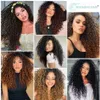 Caps Synthetic Clip In Hair Full Head Long 26140g Afro Kinky Curly Fake Pieces Clipon Blacke Brown hairpin For Women 230811