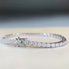 PRUEBA PASADA NUEVA ALLA DE ALTERNA 16-19cm 925 STERLING SILVER brillante 2.5 mm MOISSANITE TENIS CHAINES PARA Mujeres/Hombres Buen regalo