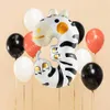 Decoration Carton Animal Number Balloon Wild Animal Type Foil Balloon for Kids Jungle Birthday Decoration DIY Gifts