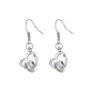 Dangle Earrings ER-00298 Korean Fashion Crystal Jewellery Valentine's Day Gift Silver Plated Heart Drop Earring For Women Accessories
