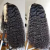 180%Densidade 360 ​​Lace Frontal Curly Human Human Wigs Deep Wave Deep Frontal Wig 13x4 Lace Fronte