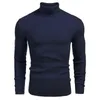 Mäns T -skjortor Knit tröja fast färg Rund hals långärmad pullover vanlig bulk Mens Big and Tall Tunic for Men