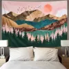 Tapisseries Sepyue Mountain Tapestry Mur suspendu tapisserie Home Decor Room Art Dort Clait Résumé Paysage Hippie R230812