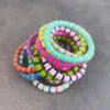 Bracelets de charme Bracelet d'argile polymère Femmes bijoux vinyle Heishi Disc Perles Summer plage African Pulseras Handmade Elastic