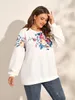 Abiti casual di base Finjani Plus size Felpette floreali con cappuccio con cappuccio con cappuccio autunno inverno inverno versioni 230811