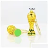 Konst och hantverk europeiska gyllene harts Fotboll Trophy Gift World Soccer Trophies Mascot Home Office Decoration Drop Delivery Garden DHRJ5