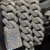 Focus Cubaanse link Miami Mens Sieraden Hip Hop VVS Diamond Iced Out Sier Moissanite Cuban Link Chain