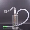 Avec tuyau de brûleur à huile en verre de 10 mm Mini le brûleur à huile en verre portable Bong Bong Hookah Water Pipes avec des bangs de grée