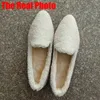 Elbise Ayakkabı 2023 Tasarımcı Lüks Kuzu Mokasinler Günlük Saçma Loafers Kadın Kış Peluş Peluş Kürklü Pamuk Ayakkabı Bulanık Düz Ayakkabılar