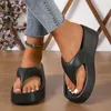 Hausschuhe 2023 Clip Feet Füße Feste Farbe Dicke untere Flip-Flops Sommer Mode vielseitige Damen Beachschuhe für Frauen