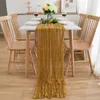 Table Runner 5 pièces Cotton Gauze Table Runner Friner Recheur Dinning Table Table Couvre-Natte pour le mariage Décoration de Noël de la fête de mariage 230811