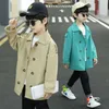 Jackets Boys Trench Coats Casual Jackets Baby Boy Kinderen Spring herfst Lange jaskleding Kinderen overjassen 4-14 AGE R230812