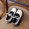 Sneakers Girls Leather Shoes Bow Kids Solid Color Casual Spring Autumn Children's Performance Princess Trend J01 230811