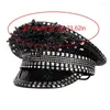 Berets Bejeweled Captain Hat Heavy Crystal Surprise Gift For Girl Boys Carnivals Music Festival