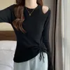Женские свитера Женщины от плеча полного рукава футболки 2023 Осенний шик