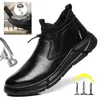 Dress Shoes Men Work Safety Shoes Steel Toe Sneakers Wearresistant Antislip Flat Industrial Construction Protection 230811