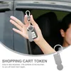 Keychains Bracket Shopping Trolley Token Pendant Metal Keychain Change Remover Ring Accessory Cart Flat Bottle Opener