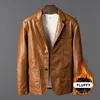Vestes pour hommes veste en cuir mode masculine automne hiver plus velours épaississant le manteau masculin Business Slim Quality Motorcycle 230812