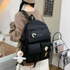 学校のバッグセット4 Buah Tas Sekolah Ransel Wanita Fashion Gaya Harajuku Tahan Air Kanvas Kapasitas Besar Cocok Untuk Semua