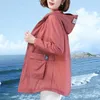 Women's Trench Coats 2023 Spring Summer Jacket Long Sleeve Tops Hooded Coat Thin Sun Protection Clothing Outdoor Sports Windbreaker Female