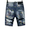 Sommer Blaue Löcher Denim Farbe Lässige Streetwear Jeans Shorts Hohe Qualität Männer Slim Fit Stretch Jeans 38 HKD230812