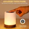 Sensore touch LED Night Light Light Coloful USB USB Ricarica ricaricabile al seno da letto da letti da letti da tavolo da tavolo Dimmabile decorazione per ufficio per bambini HKD230812